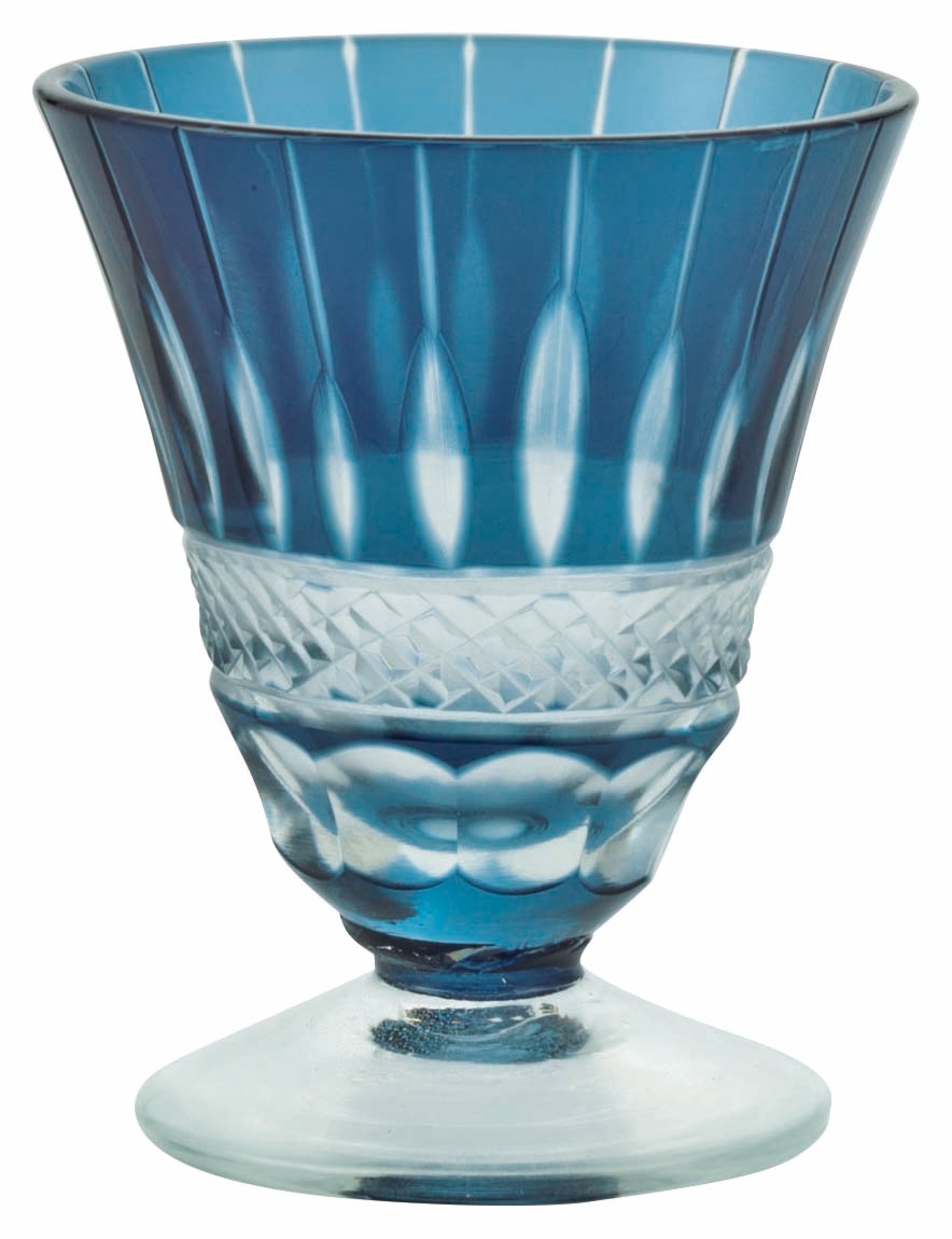 夢切子　高台（藍）