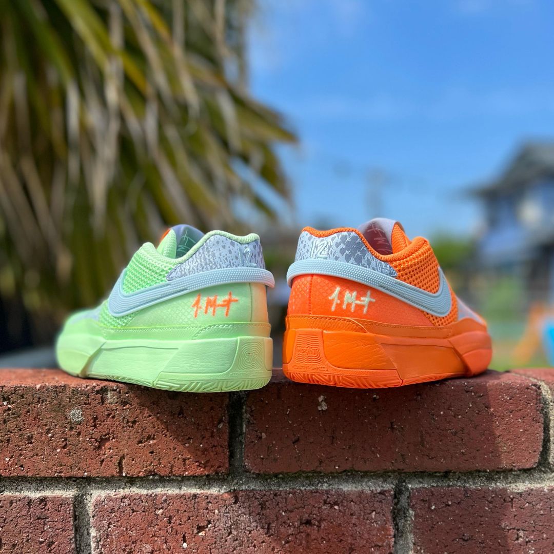 交渉可 Nike Ja1 Bright Mandarin Vapor Green NIKE JA 1 GS 'MISMATCHED' ナイキ ジャ 1 ジャ モラント 【BOY'S