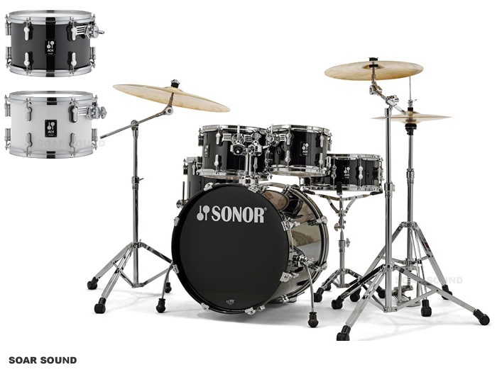 SONOR ���ʡ� �ɥ�ॻ�å� 22������Х��ɥ����° 100%�С��� AQ1 STAGE ���ơ������꡼�� �ۥ磻�� or �֥�å� SN-AQ1SG