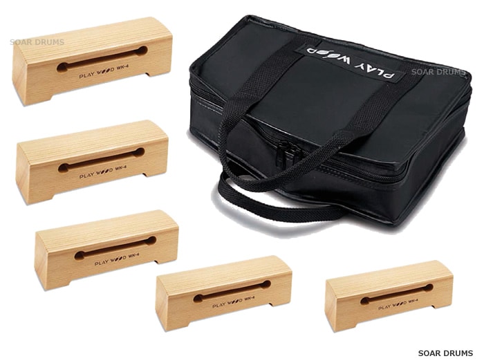 プレイウッド  木鉦5つセット（パーカッション） Playwood Mokusho WK-5 bluemallet
