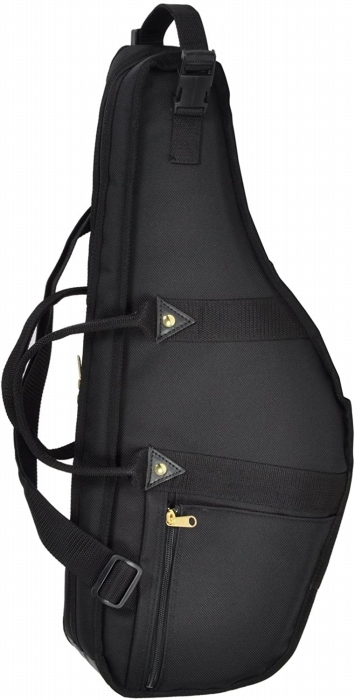 サックス本体と黒いケース サックスダブルケース 黒 仕切り付き 新商品「ヤナギサワ ダブル