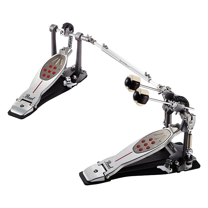 専用ケース付き　PearlシングルチェーンツインペダルPー1002エリミネーター Pearl / パール Eliminator Redline Double Pedal