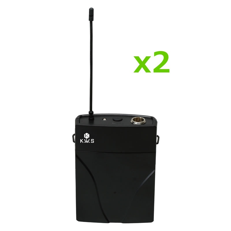 K.W.S ワイヤレスマイク 2本 同時使用 ピンマイク 2本 ヘッドセット