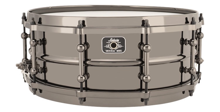 Ludwig ��ǥ��å� Universal ��˥С����� ���꡼�� 5.5x14 Black-to-Black Brass LU5514 �᥿�� ���ͥ��ɥ�� �֥饹������ �֥�å��˥å���ž夲