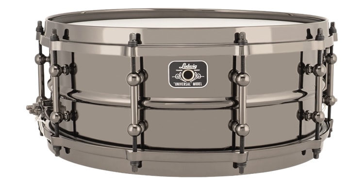 Ludwig ��ǥ��å� Universal ��˥С����� ���꡼�� 6.5x14 Black-to-Black Brass LU6514 �᥿�� ���ͥ��ɥ�� �֥饹������ �֥�å��˥å���ž夲