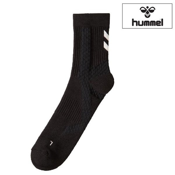 ヒュンメル hummel ハンドボール シューティングソックス（ミドル丈）靴下 22aw ブラック HAG7084-90 【ハンド専用ウエア】