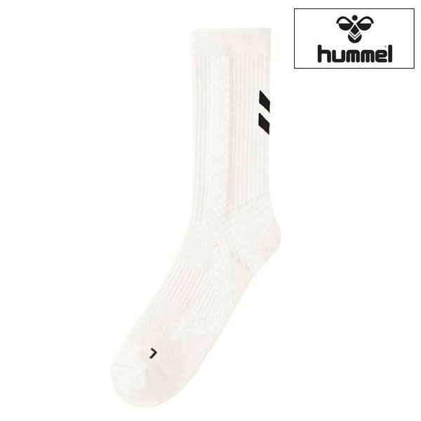 ヒュンメル hummel ハンドボール シューティングソックス（ロング丈）靴下 22aw ホワイト HAG7085-10 【ハンド専用ウエア】