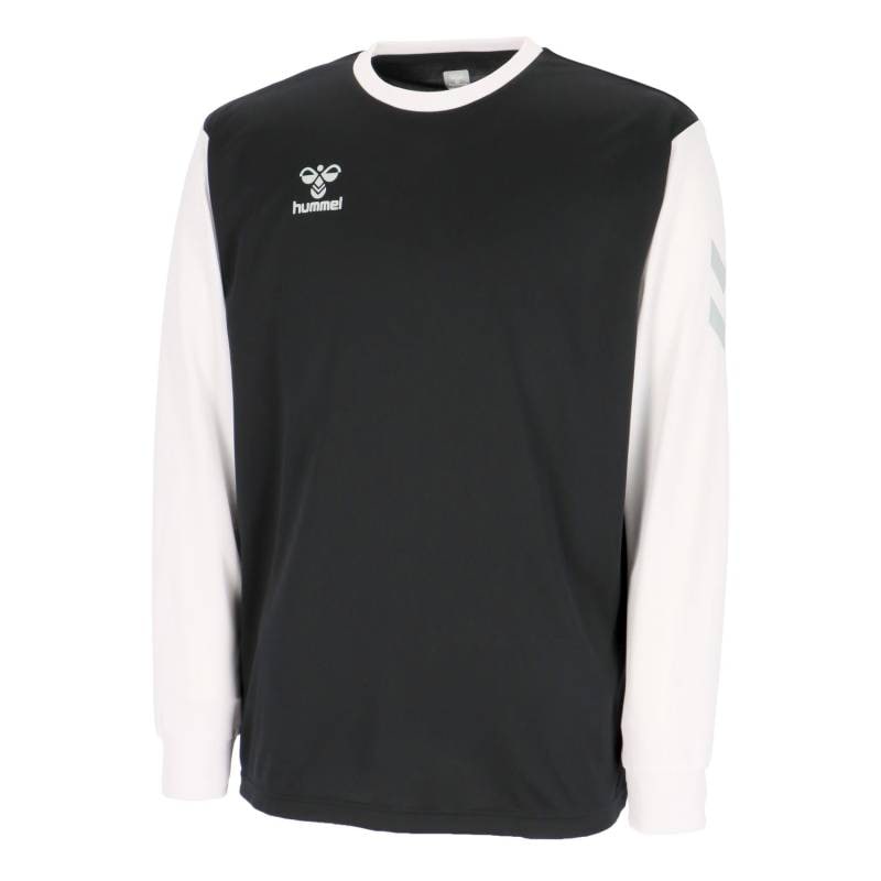 ヒュンメル (hummel) ハンドボール プラシャツ HB BASIC 長袖Tシャツ (24aw) ブラック×ホワイト 吸汗速乾 HAP7202-9010