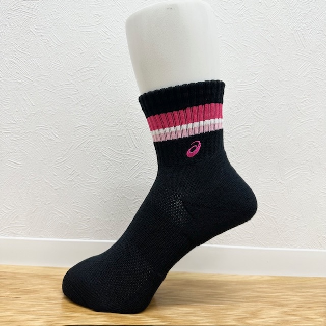 アシックス (asics) ソックス ミドルショート ソブエスポーツオリジナルカラー PC06 B×P×W×P×P(ブラック×ピンク×ホワイト×ピンク×ピンク)  ハンドボール