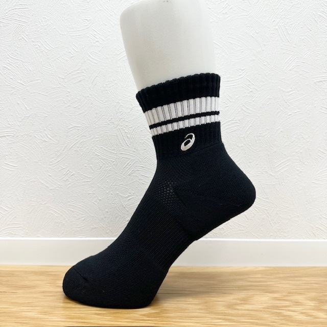 アシックス (asics)  ソックス ミドルショート ソブエスポーツオリジナルカラー PC06 B×W×B×W×W(ブラック×ホワイト×ブラック×ホワイト×ホワイト) ハンドボール