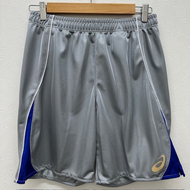 アシックス (asics) ソブエオリジナル ハンドボール ハーフパンツ ゲームパンツ グレー×ブルー トレーニングウェア 半ズボン HFPB02-GRYBLU