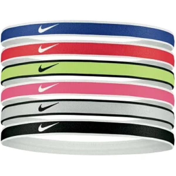NIKE (ナイキ) ハンドボール アクセサリー スポーツ ヘアバンド ヘッドバンド 黒白ピンク黄青赤  BN2071-655 6本入り