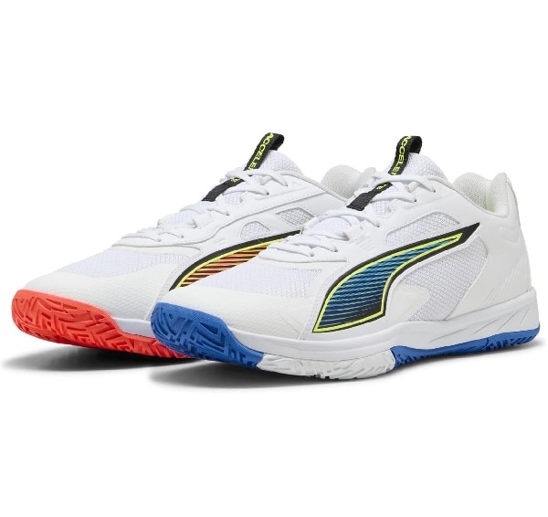 プーマ PUMA ハンドボールシューズ アクセラレートプロ4 Game On ホワイト×レッド×ブルー ユニセックス 10888901 左右カラー違い 26ss