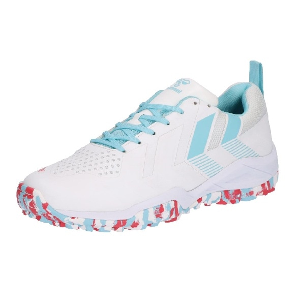 hummel ヒュンメル ハンドボールシューズ グランドフライ5 HAS6019 1062 ホワイト×ターコイズ アウトシューズ 外用 屋外用 26ss