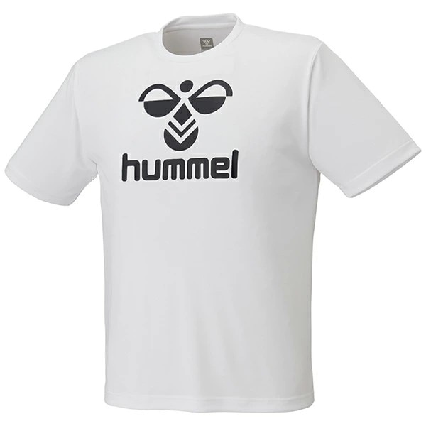 ヒュンメル (hummel) ハンドボールウェア トレーニングウエア スポーツウエア BIGロゴTシャツ 半袖Tシャツ メンズ (26ss) ホワイト 吸汗速乾 S-XO HAY2150-10