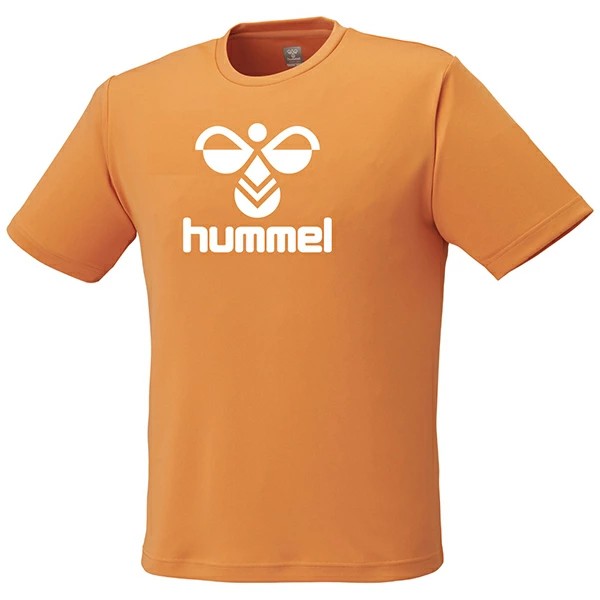 ヒュンメル (hummel) ハンドボールウェア トレーニングウエア スポーツウエア BIGロゴTシャツ 半袖Tシャツ メンズ (26ss) アプリコットオレンジ 吸汗速乾 S-XO HAY2150-344