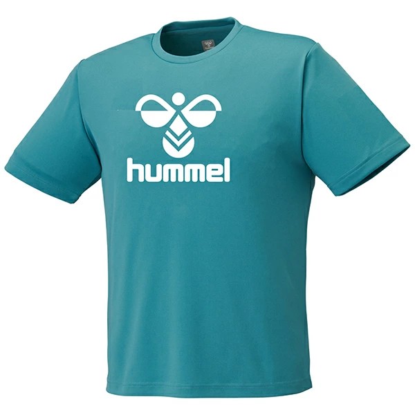 ヒュンメル (hummel) ハンドボールウェア トレーニングウエア スポーツウエア BIGロゴTシャツ 半袖Tシャツ メンズ (26ss) ピーコックグリーン 吸汗速乾 S-XO HAY2150-503