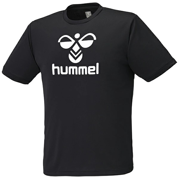 ヒュンメル (hummel) ハンドボールウェア トレーニングウエア スポーツウエア BIGロゴTシャツ 半袖Tシャツ メンズ (26ss) ブラック 吸汗速乾 S-XO HAY2150-90