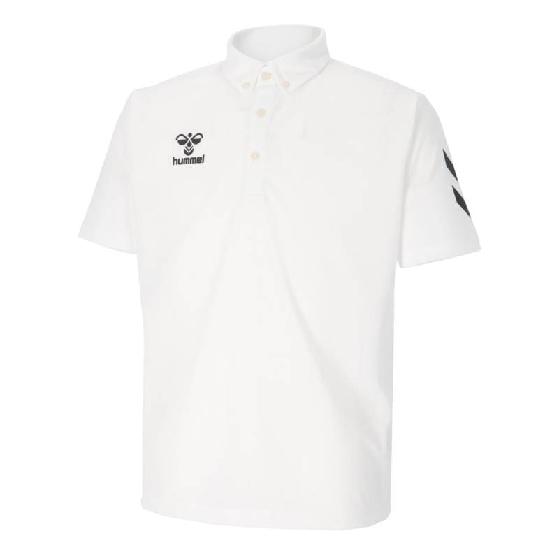 ヒュンメル (hummel) ハンドボールウェア トレーニングウエア スポーツウエア ポロシャツ 半袖シャツ メンズ (26ss) ホワイト 吸汗速乾 S-XO HAY2149-10