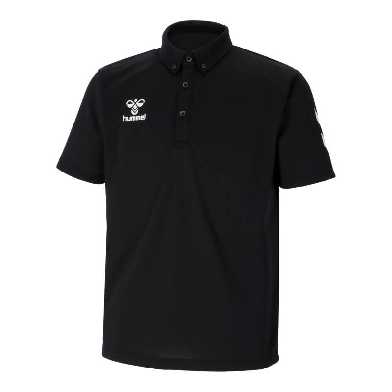 ヒュンメル (hummel) ハンドボールウェア トレーニングウエア スポーツウエア ポロシャツ 半袖シャツ メンズ (26ss) ブラック 吸汗速乾 S-XO HAY2149-90