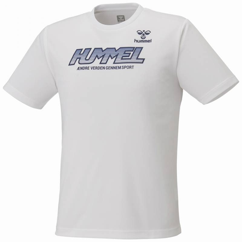 ヒュンメル (hummel) ハンドボールウェア トレーニングウエア スポーツウエア グラフィックプラクティスシャツ プラシャツ 半袖Tシャツ メンズ (26ss) ホワイト 吸汗速乾 S-XO HAP1241-10