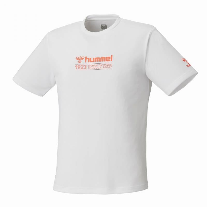 ヒュンメル (hummel) ハンドボールウェア トレーニングウエア スポーツウエア グラフィックTシャツ 半袖Tシャツ メンズ (26ss) ホワイト 吸汗速乾 S-XO HAY2148-10