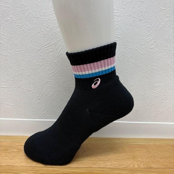 アシックス (asics)  ソックス ミドルショート ソブエスポーツオリジナルカラー PC06 B×P×W×TQ×P(ブラック×ピンク×ホワイト×ターコイズ×ピンク) ハンドボール