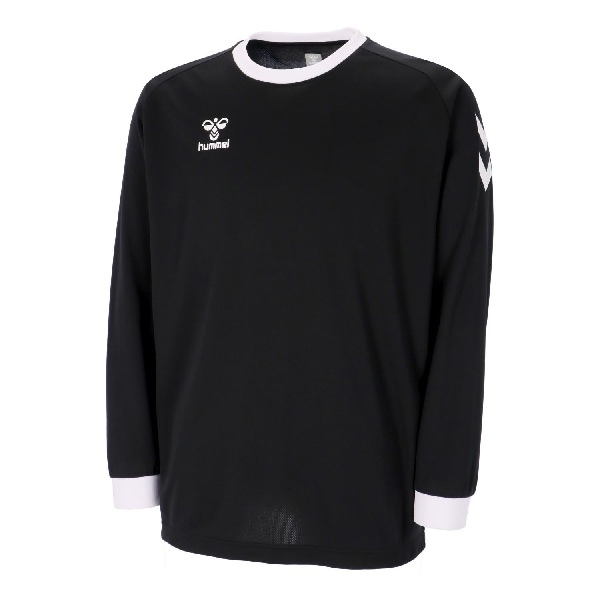 ヒュンメル hummel ハンドボール トレーニングウエア スポーツウェア プラクティスシャツ プラシャツ 長袖シャツ HB BASIC L/S HAP7256 90 ブラック 26aw 吸汗速乾