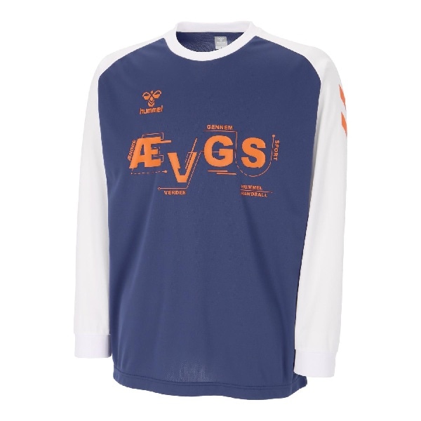 ヒュンメル hummel ハンドボール トレーニングウエア スポーツウェア プラクティスシャツ プラシャツ 長袖シャツ HB BASIC L/S HAP7255 764 クラシックネイビー 26aw 吸汗速乾