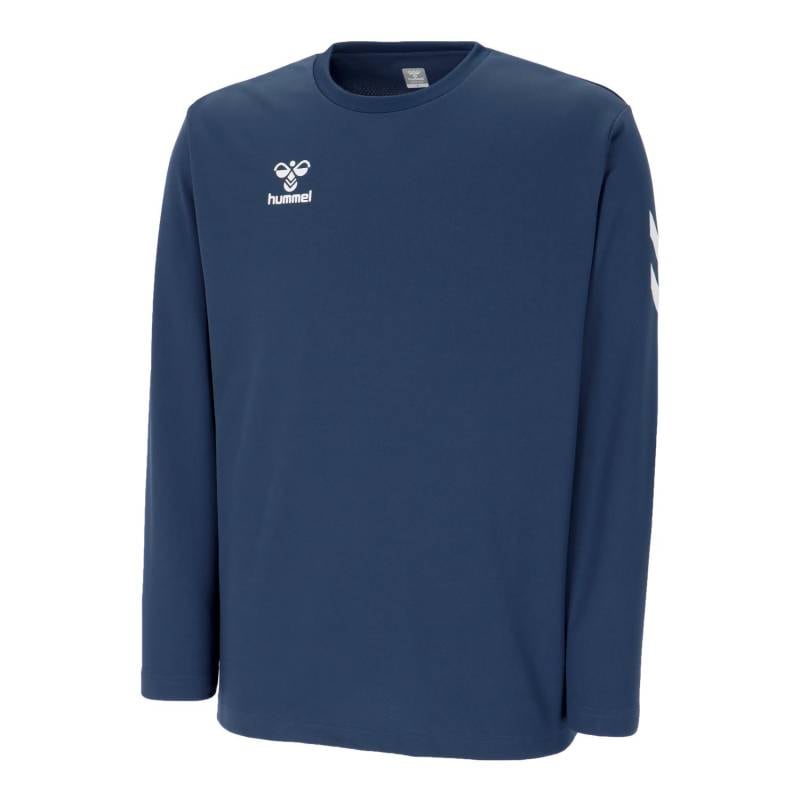 ヒュンメル (hummel) ハンドボールウェア トレーニングウエア スポーツウエア ワンポイントロングスリーブシャツ 長袖Tシャツ メンズ (26aw) ファントムネイビー 吸汗速乾 S-XO HAP7248-567