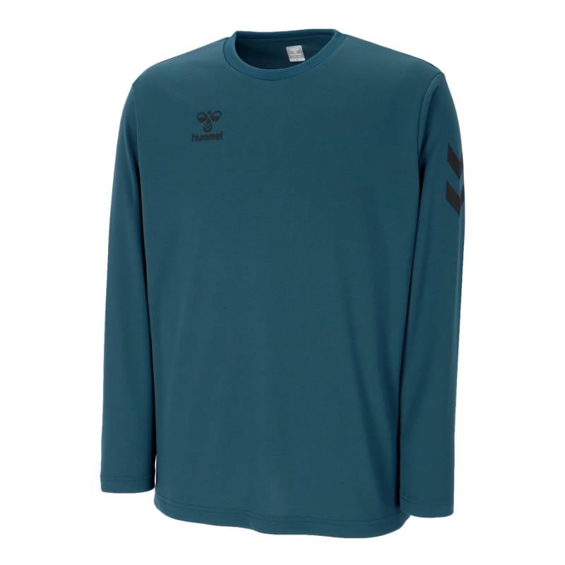 ヒュンメル (hummel) ハンドボールウェア トレーニングウエア スポーツウエア ワンポイントロングスリーブシャツ 長袖Tシャツ メンズ (26aw) アトランティックグリーン 吸汗速乾 S-XO HAP7248-567