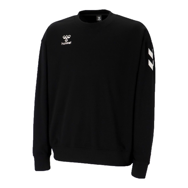 ヒュンメル hummel ハンドボール トレーニングウエア スポーツウェア 裏毛スウェットクルーネック HAP8313 90 ブラック 26aw