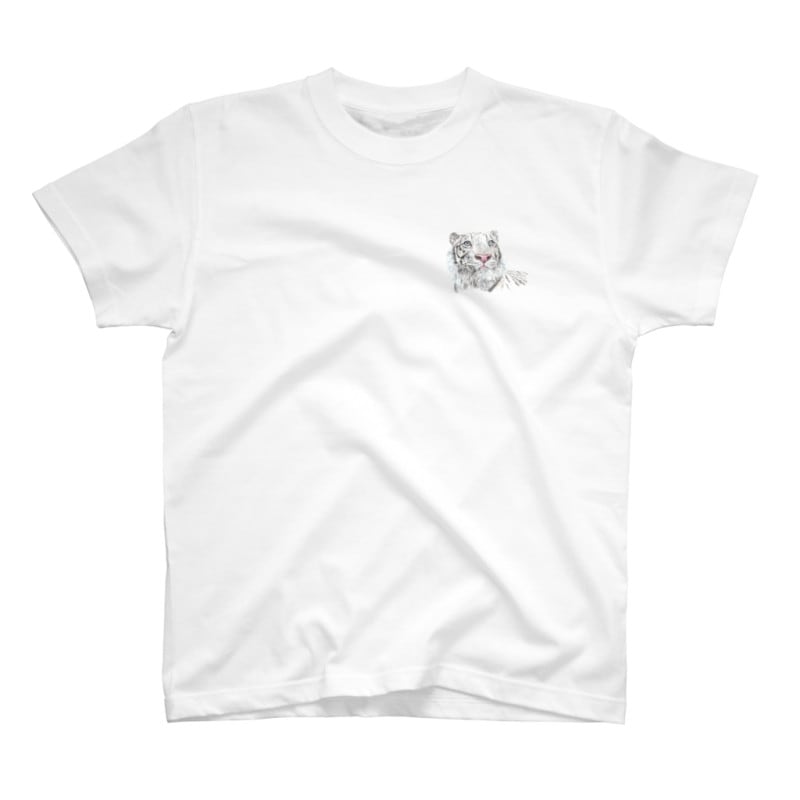 【10月上旬～中旬発送】ホワイトタイガーワンポイントTシャツ