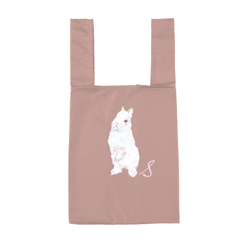 【発送時期3月下旬～4月上旬】白うさぎエコバック 【ネイル商品同封不可】