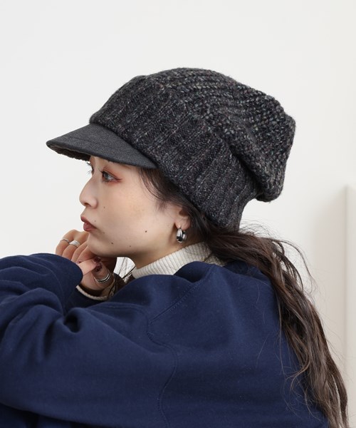 FUZZY KNIT CASQUETTE