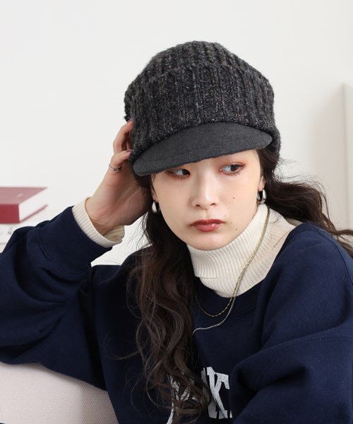 FUZZY KNIT CASQUETTE