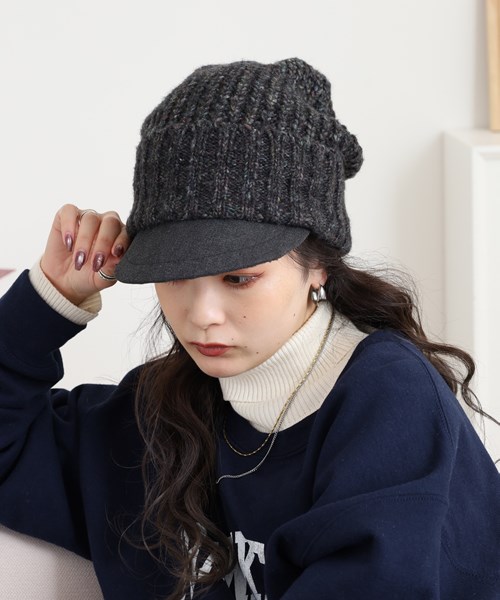 FUZZY KNIT CASQUETTE