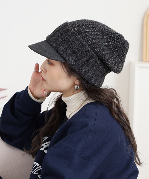 FUZZY KNIT CASQUETTE