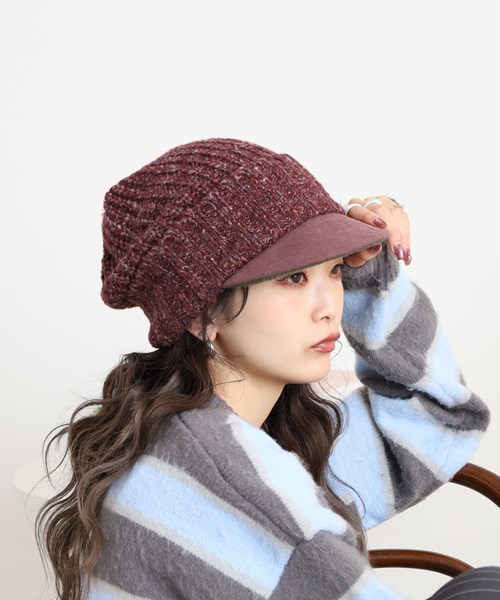 FUZZY KNIT CASQUETTE