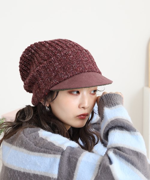 FUZZY KNIT CASQUETTE