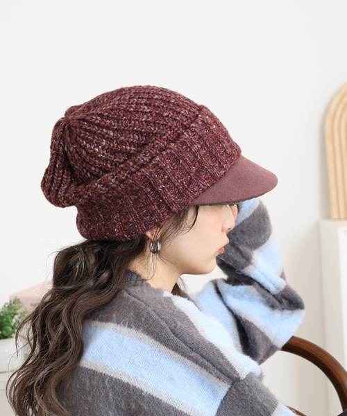 FUZZY KNIT CASQUETTE