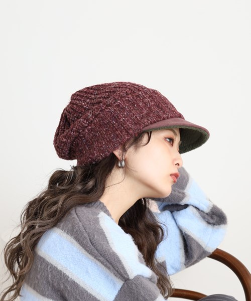 FUZZY KNIT CASQUETTE