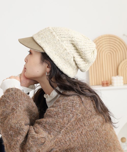 FUZZY KNIT CASQUETTE