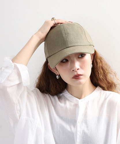 LONG VISOR LINEN CAP