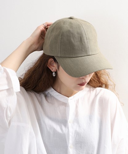 LONG VISOR LINEN CAP