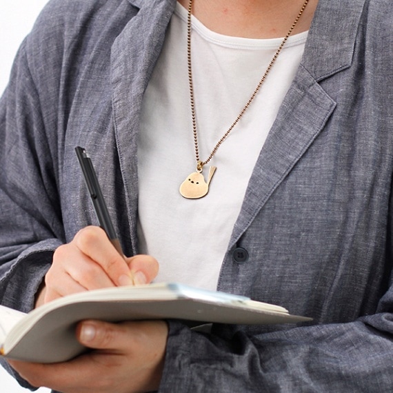 真鍮ネックレス（ロングチェーン） シマエナガ | 闇月創房 【 北海道