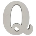 木製アルファベット文字 Q スタンドタイプ 白 1個|苔プリパーツ| 苔プリ