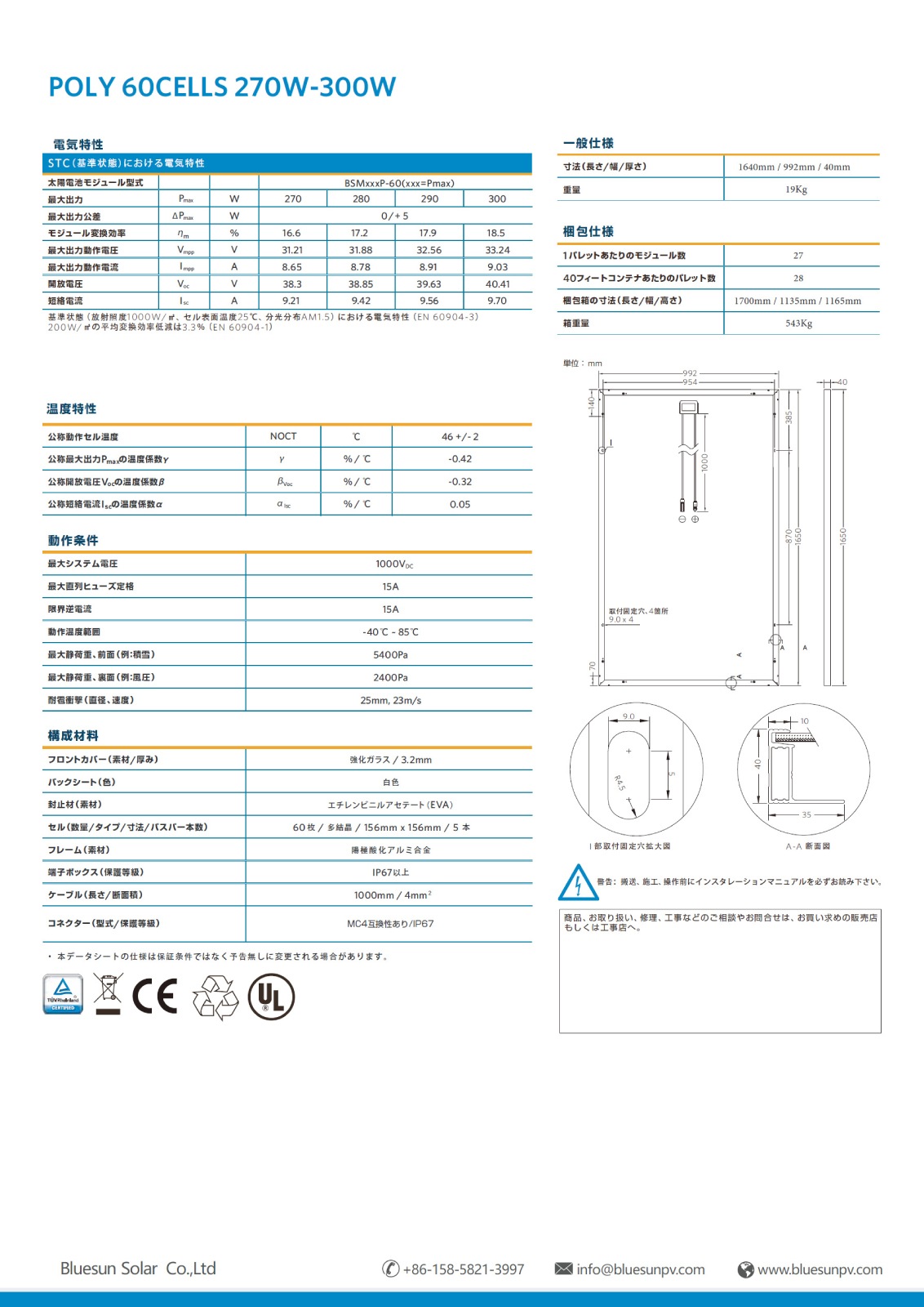 ��¿�뾽280W 1640��40mm���ۥ֥롼���󥽡��顼 ���۸��ѥͥ� BSM280P-60
