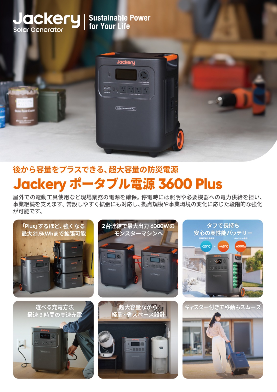 45%OFF����3584Wh��Jackery �ݡ����֥������� 3600 Plus JE-3600A