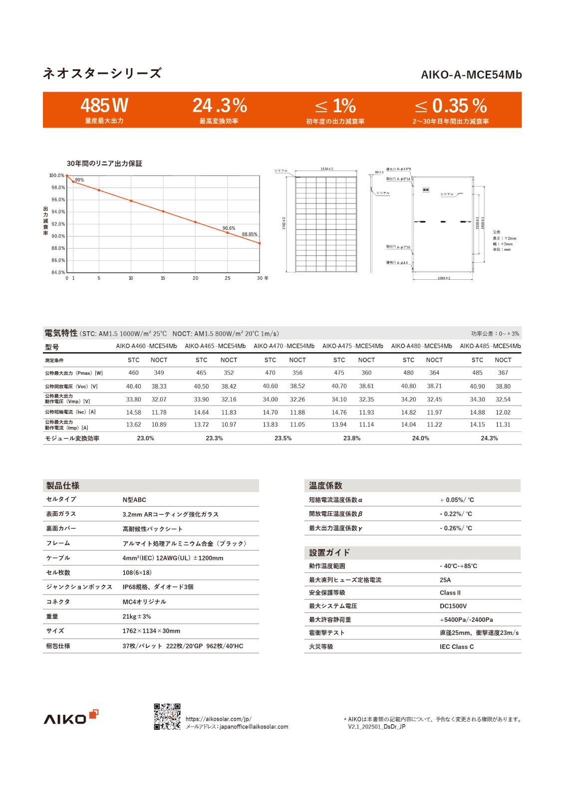 ñ뾽480W ֥åAIKO顼 ۸ѥͥ AIKO-A480-MCE54Mb